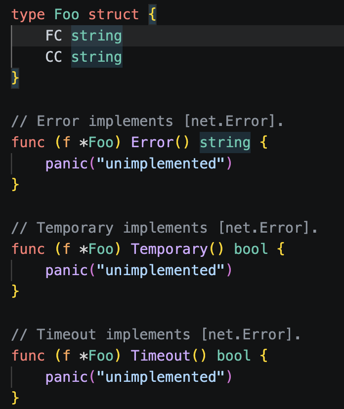 After &ldquo;Implement interface&rdquo;